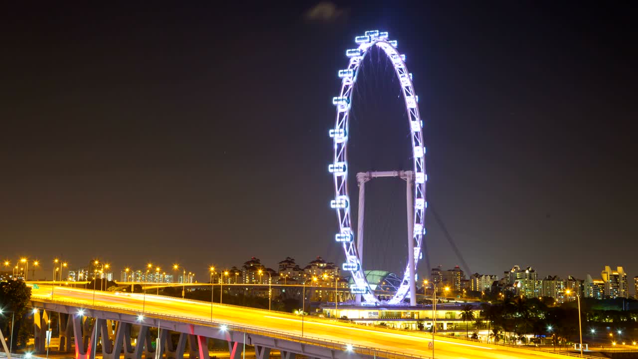 el lapso de tiempo de la noche volante de singapur