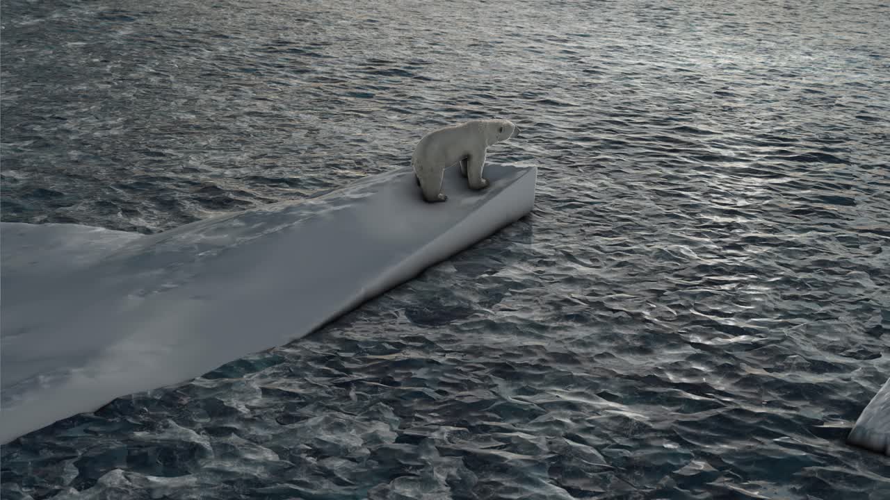 Polar Bear on Melting Ice Floe