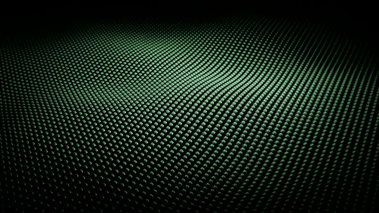 Modern abstract loopable bright green metal surface wave with Field of View