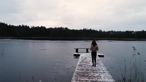 el invierno es un lago semi-congelado