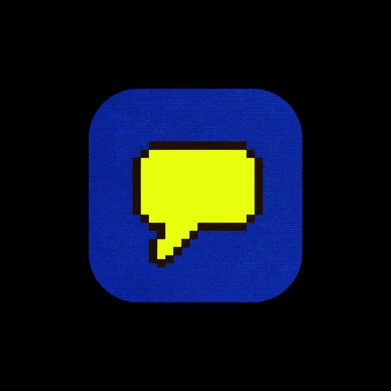 Pixelated Cursor Clicks Retro Chat Bubble Icon with Glitch Effect