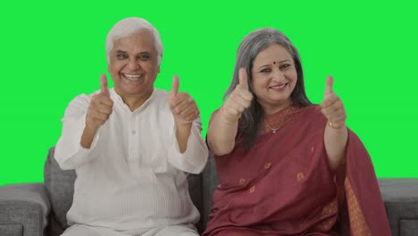 Happy-Old-Indian-couple-showing-thumbs-up-Green-screen