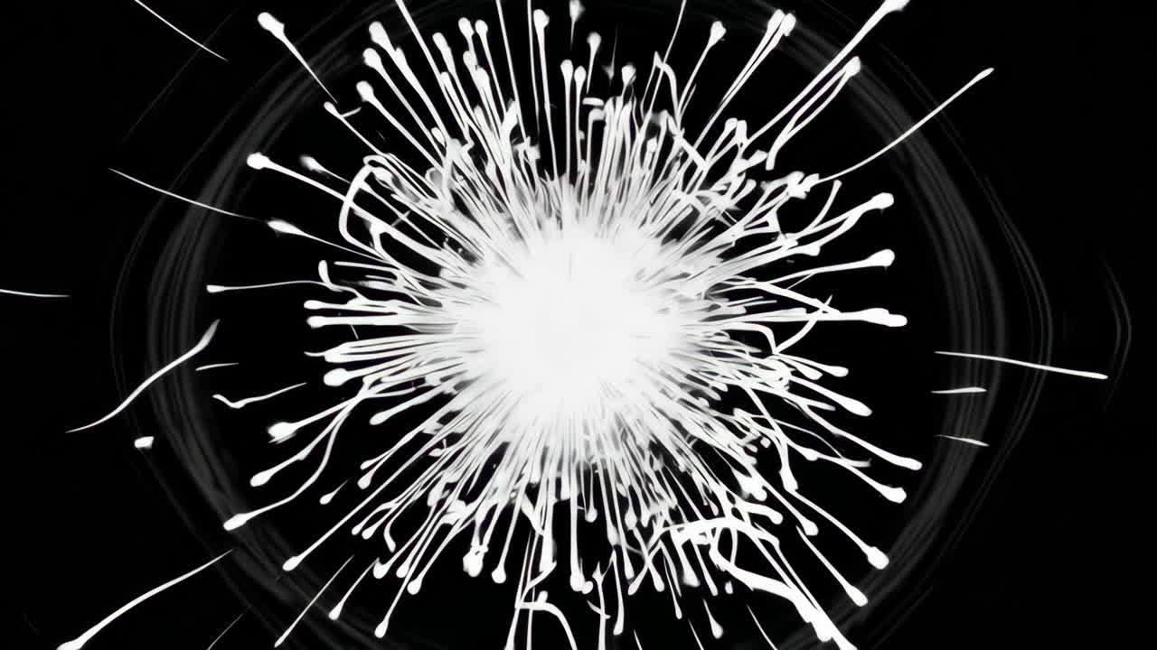 Abstract White Light Burst on Black Background