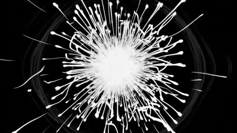 abstract white light burst on black background