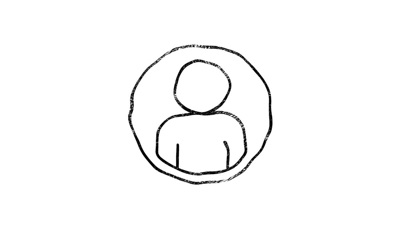 暗い背景に分離されたSNSの手描きアイコンデザイン。アウトラインウェブアイコン。モーショングラフィックス。