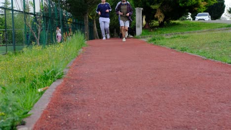 three young man run