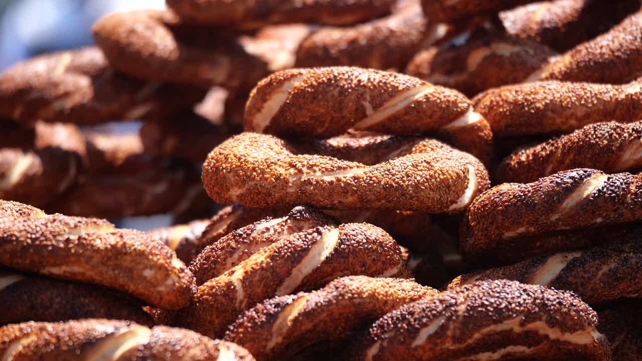 Pile of Simit (Turkish Bagels)