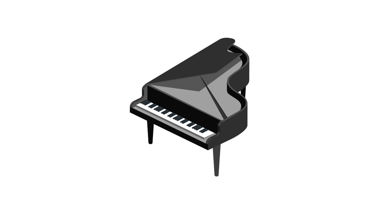 Isometric Animation of a Grand Piano Assembling