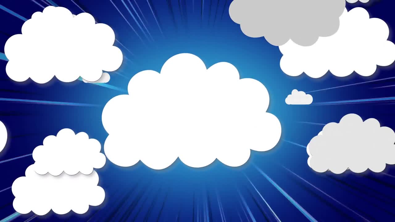 iconos de nubes contra un fondo azul