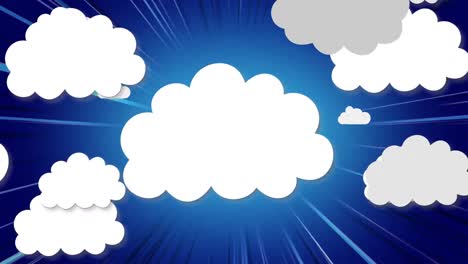 cloud icons against blue background