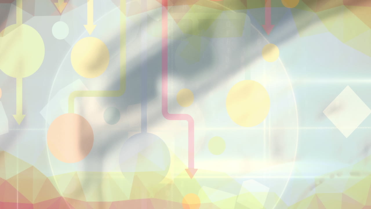 흐릿한 배경 위에 디지털 아이콘이 있는 지구의 애니메이션