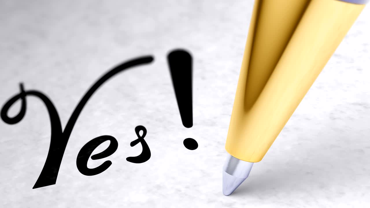 "sí!" en la página. el metraje de bucle tiene resolución de 4k.