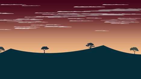 Cartoon-animation-background-with-sunset-and-montaña-2