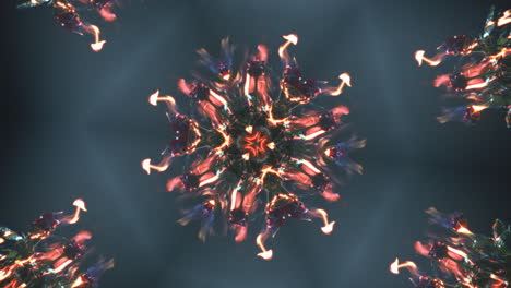 abstract firey kaleidoscope animated pattern