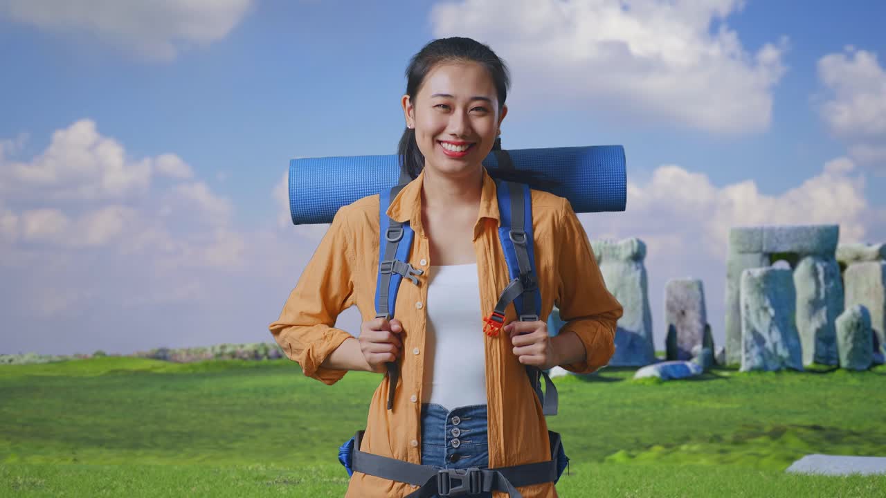 Woman Tourist at Stonehenge