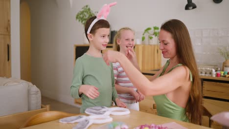 family preparing for easter