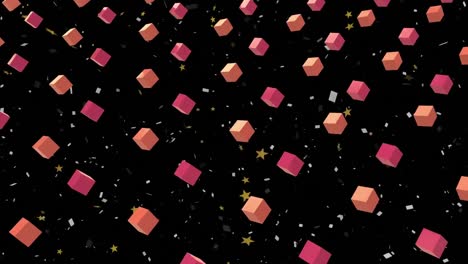 animation of rows of cubes moving on black background