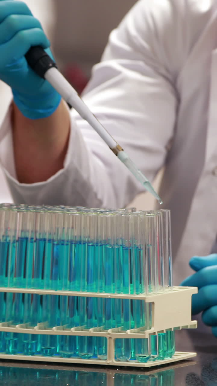 científico haciendo un experimento químico