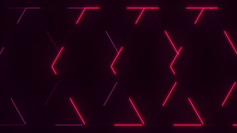 Lines-pattern-with-motion-red-neon-light-in-rows-on-black-gradient