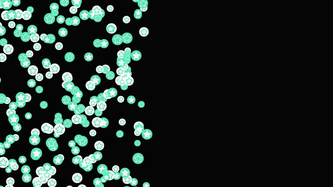 민트 녹색과 색 별 콘페티 패턴