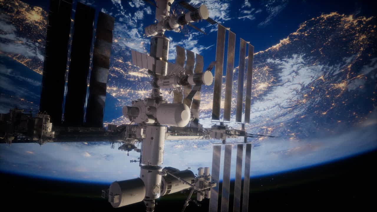 la tierra y la estación espacial iss