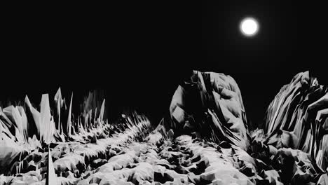 paisaje lunar - arte digital de bajo poli