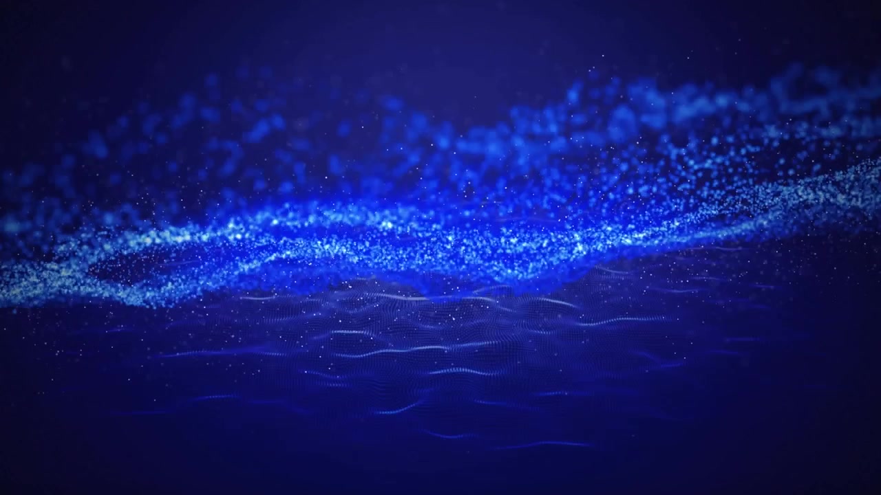 Animazione di punti in movimento su sfondo blu
