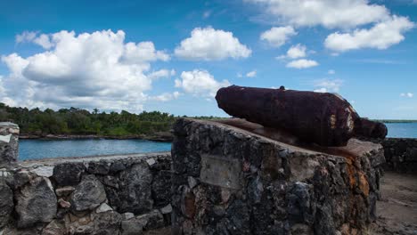 antique gun in the castle timelapse