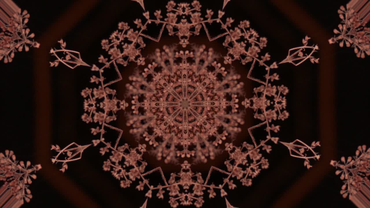 el árbol de tulsi en un kaleidoscopio de primer plano