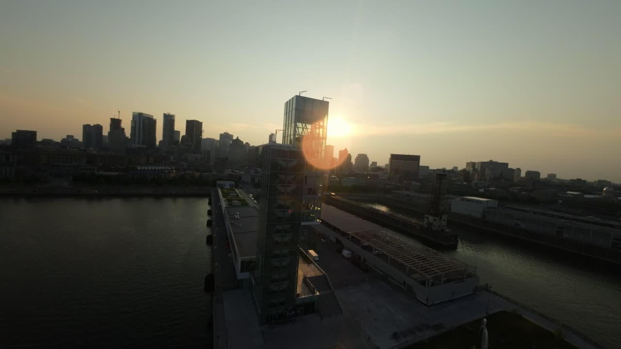Aerial View of Montreal at Sunset
