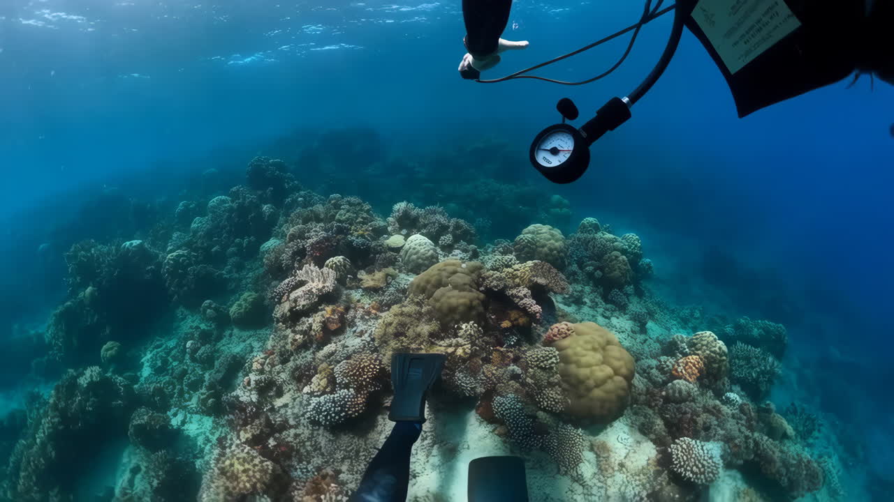 Scuba Diver Explores a Vibrant Coral Reef