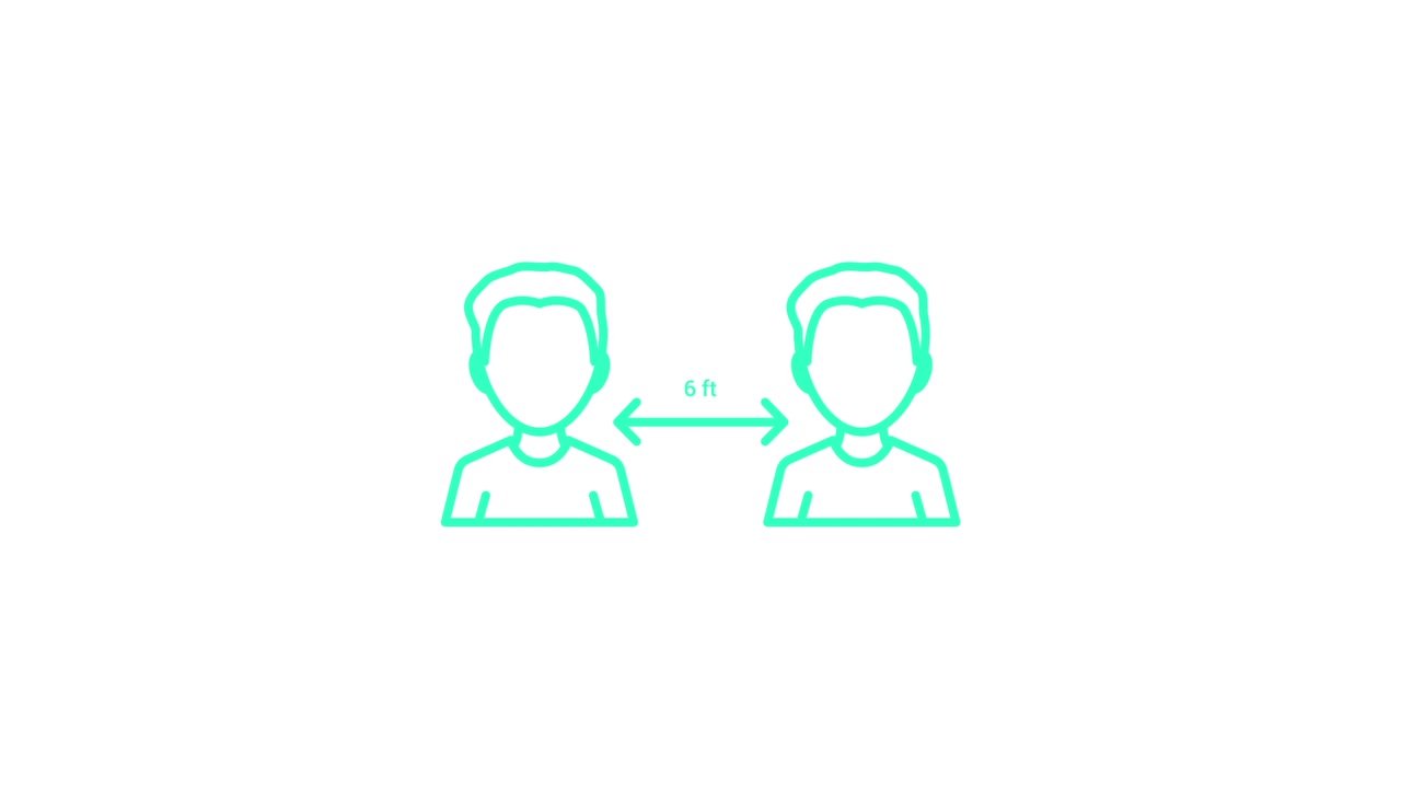 Icona Animata che Illustra il Distanziamento Sociale di 6 Piedi