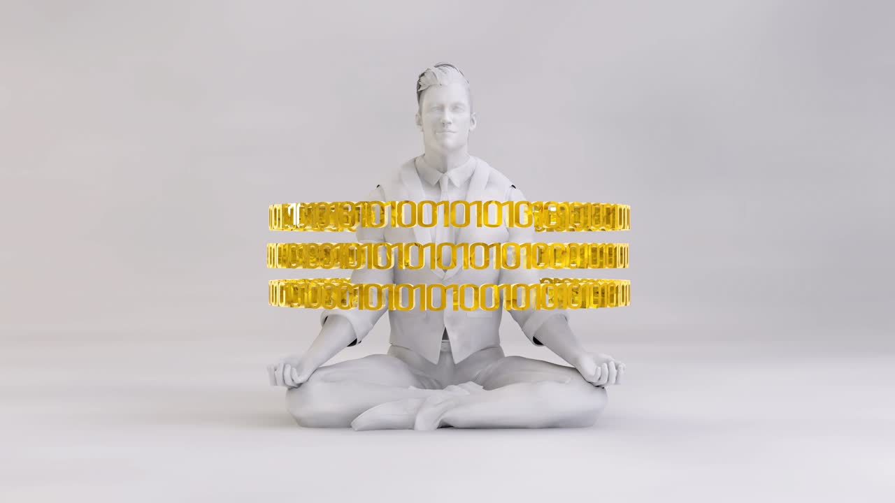 이진 데이터 기술로 둘러싸인 인간 루프 개념