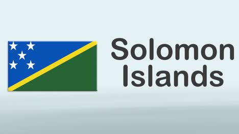 3d presentation promo intro in white background with a colorful ribon of the flag and country of solomon islands