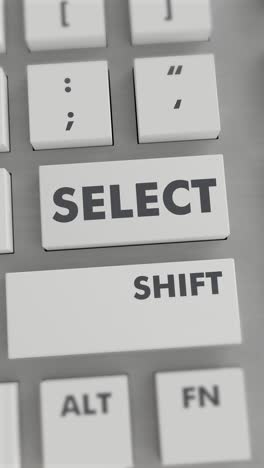 select button pressing on keyboard vertical video