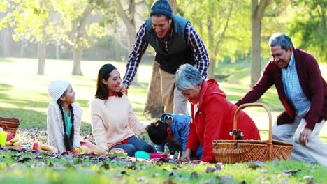 family having picnic in the park