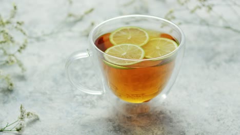 tea with lemon in cup