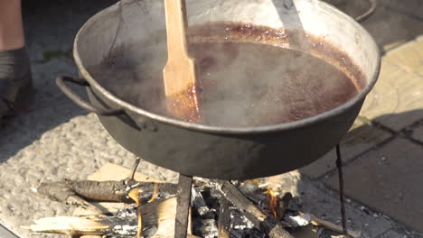 plums jam preparing