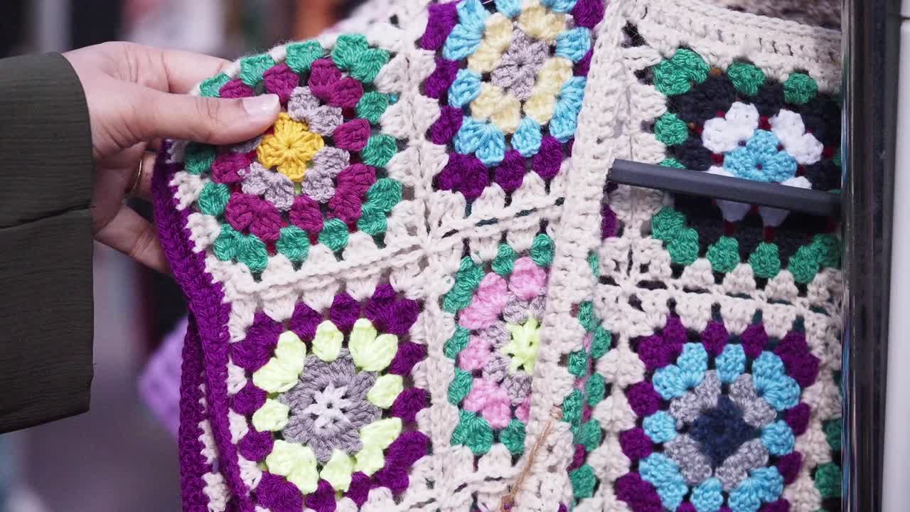 Crocheted Patchwork Items Displayed