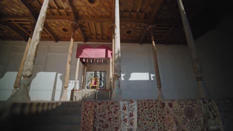 bukhara, uzbekistan the throne of the bukhara ruler in the ark fortress