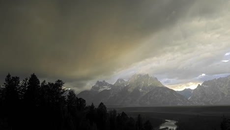 time lapse of thunderstorm forming over the teton range in grand teton national park wyoming