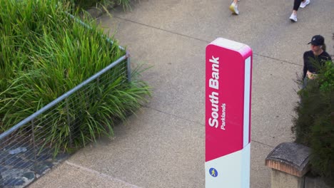 gente paseando perros, montando e-scooters, trotando en los populares parques de la orilla sur, conocidos como parque de la gente, el recinto recreativo en la ciudad de brisbane, queensland