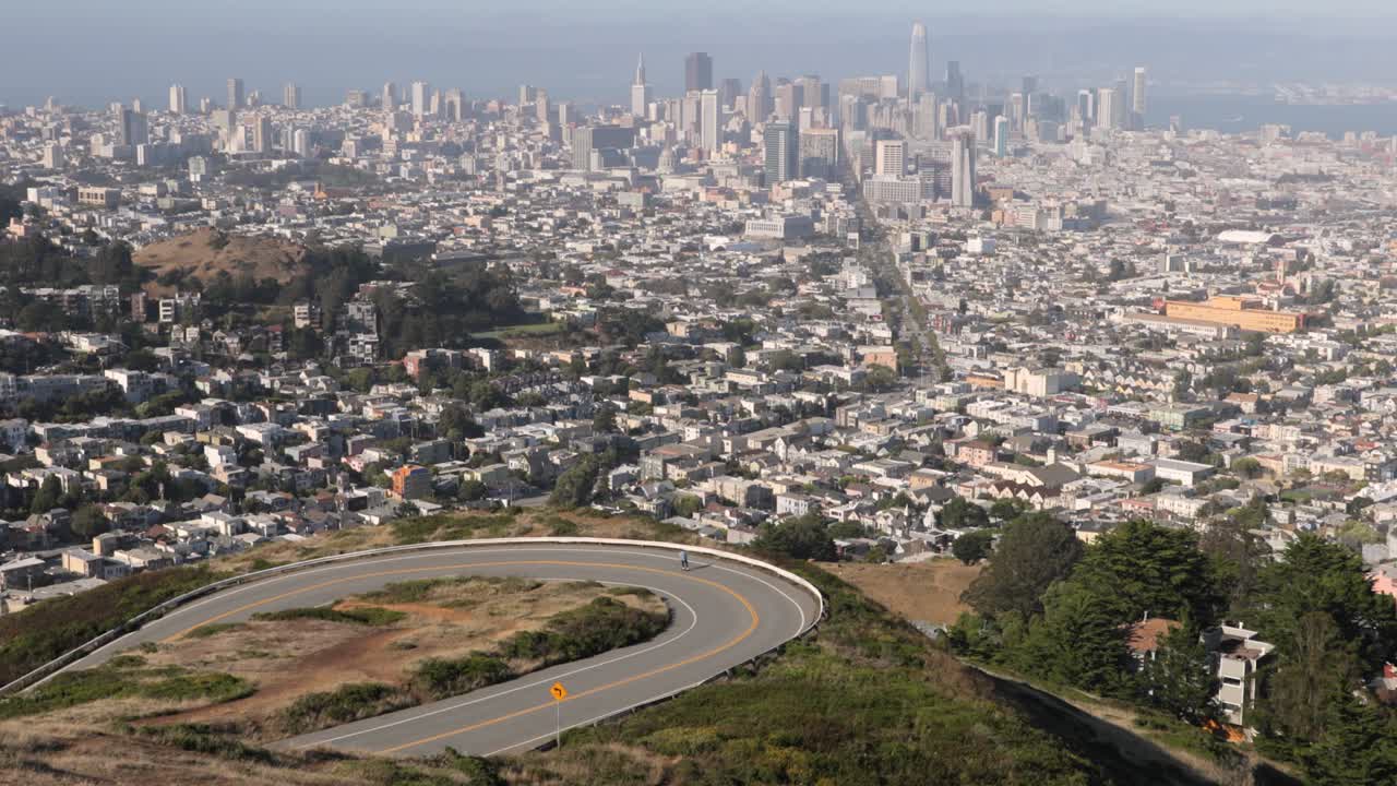 스케이트보드 트윈 봉우리 샌프란시스코 시티 뷰