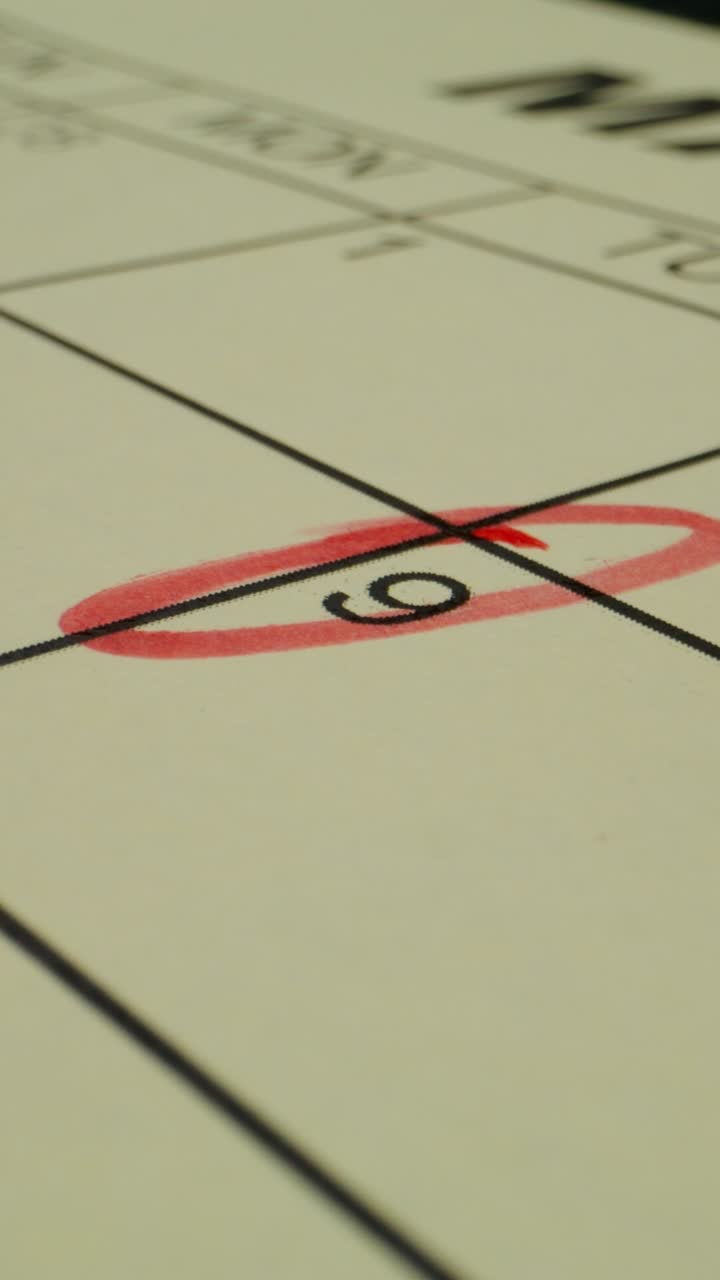 fechas marcadas en un calendario