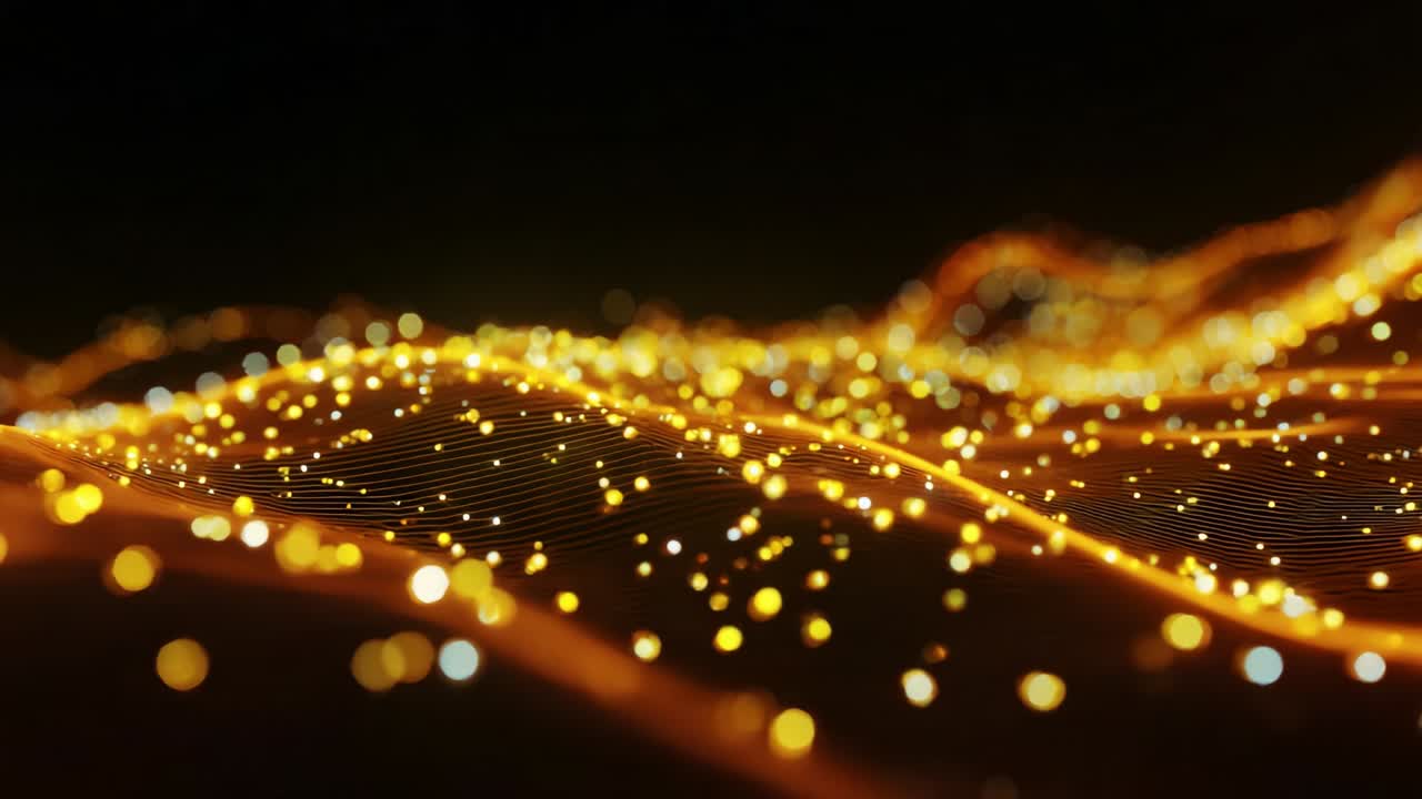 A Mesmerizing Display of Luminous Waves: Capturing the Essence of Golden Light Dances Across the Surface, Creating an Enchanting Visual Experience with Breathtaking Depth and Vibrancy in Each Frame