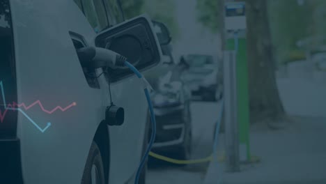 animación del procesamiento de datos financieros sobre el coche de reabastecimiento de combustible