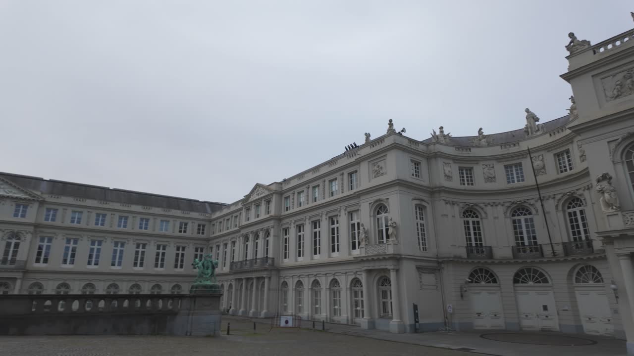 Panoramic view of the Fine Arts Museum in Brussels, Belgium, with grand architecture
