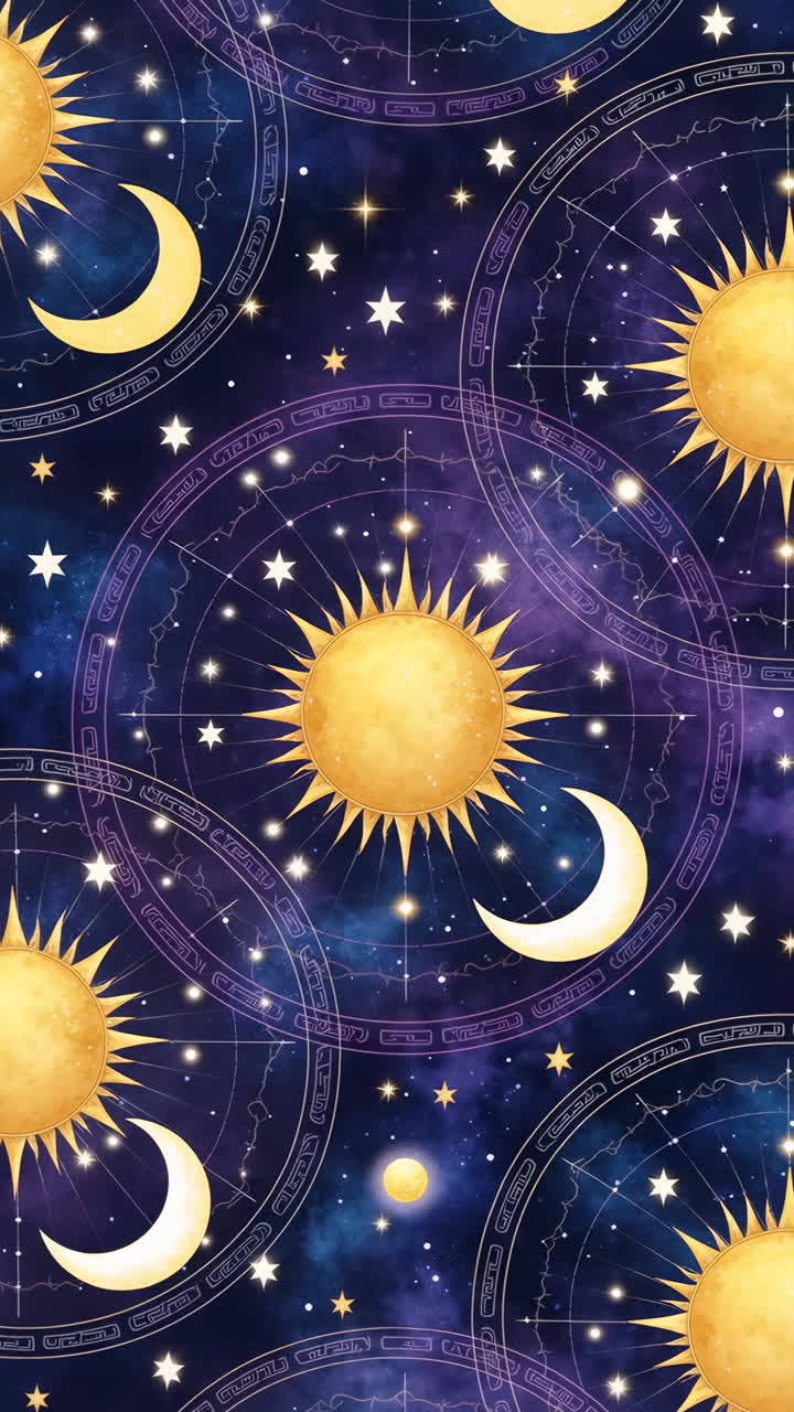 Celestial Sun, Moon, and Stars Astrology Design