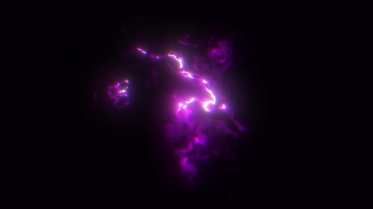 Animazione di una tempesta cosmica elettrica frattale astratta viola