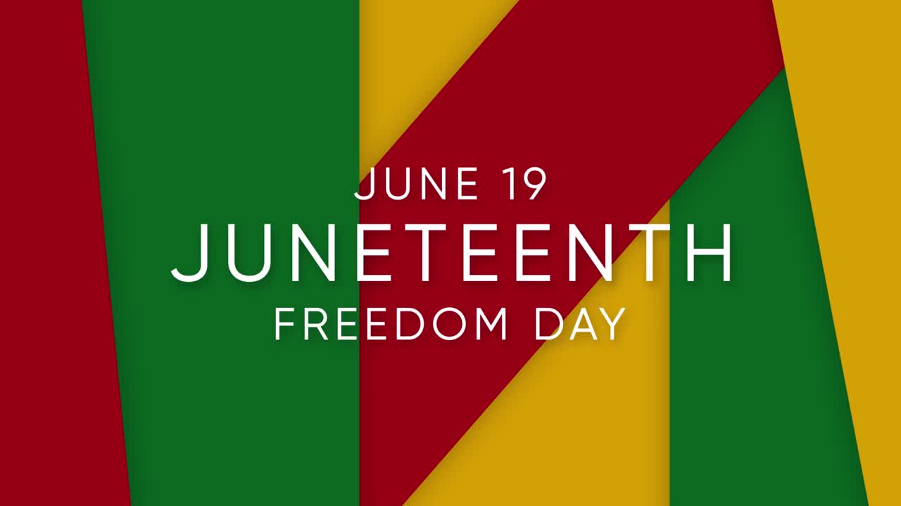 juneteenth día de la libertad o día de la liberación imágenes animadas de 4k. día de la emancipación